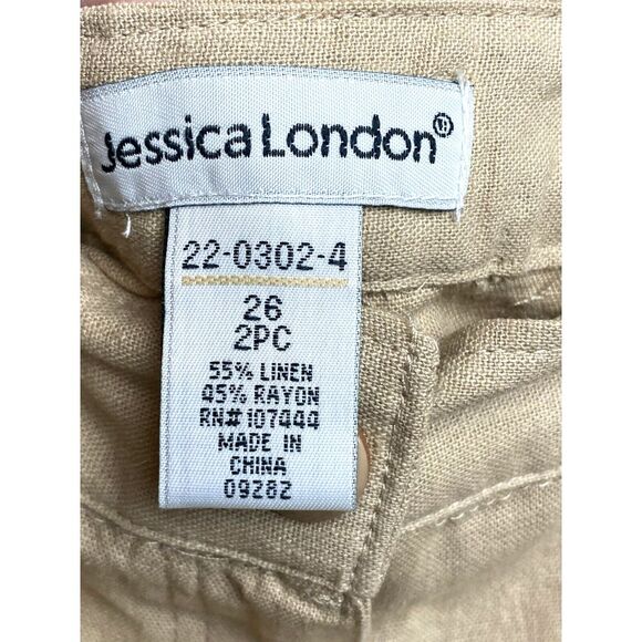 Jessica London 2 Piece‎ Set Womens Shirt 24 Skirt 26 Lagenlook Linen Plus Ladies - Picture 9 of 13